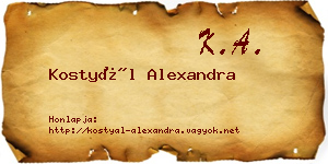 Kostyál Alexandra névjegykártya