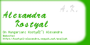 alexandra kostyal business card